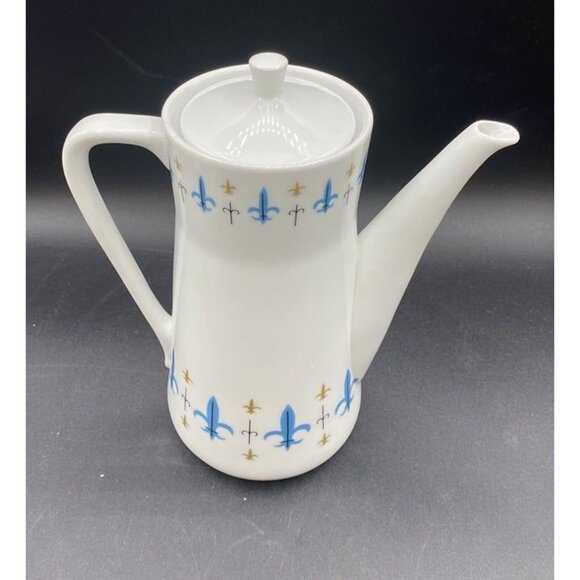 Style House China Caravelle Coffee Pot Yamaguchi Fleur de Lis Japan Knights - Picture 6 of 12